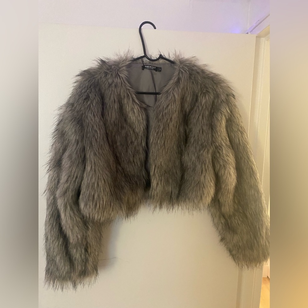 open front fuzzy coat